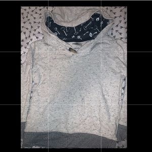 Cream Hoodie w/ Black Splatter Pattern- Boys 5t